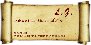Lukovits Gusztáv névjegykártya